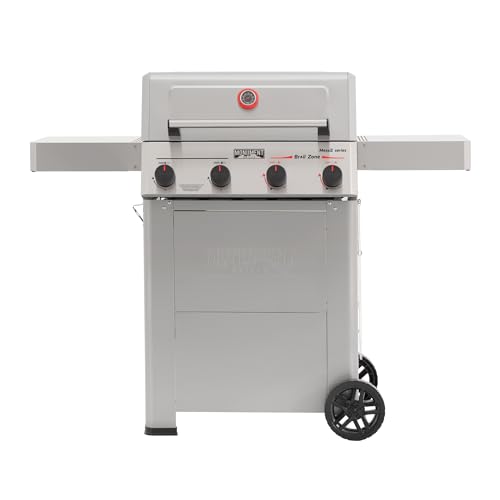 Monument Grills 4 Burner Propane Gas Grill with Advanced Broil Zone, Stainless Steel Outdoor Mesa 2 Barbecue Grill, Foldable Side Shelves, 500°F in 5 Mins, Fast Assembly, Mesa II 410FBZ