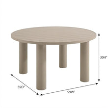 Outdoor Escape Gray Outdoor Patio 60-Inch Round Aluminum Dining Table with Durable Weather-Resistant Frame and Stylish Contemporary Design
