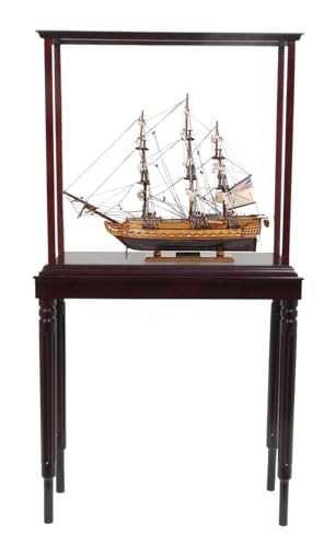 HomeRoots 50" USS Constitution Hand Painted Boat with Case Wood Multicoloured