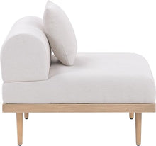 Meridian Furniture 55036Beige-Armless Laguna Collection Modern | Contemporary Outdoor Patio Armless Modular Chair, Teak Finish Aluminum, Waterproof Olefin Fabric, 35.5" W x 35.5" D x 28.5" H, Beige