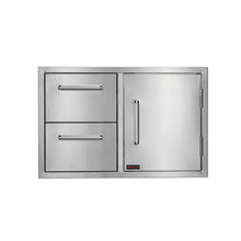 WHISTLER 33" x 22" Double Drawer and Door Combo for Outdoor Kitchen BBQ Island Stainless Steel Door and Outdoor Kitchen Drawer, Paper Holder Included