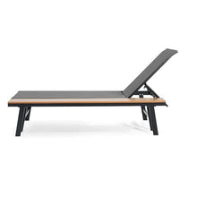 Seeheool Waterloo Chaise Lounge with Attached Wood Side Table, Set of 2, (62756.00BLKMP2)