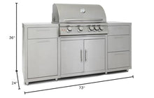 Blaze 6 ft Stainless Steel BBQ Island w/Premium LTE 32 in. Natural Gas Grill - BLZ-SS-ISLAND-4LTE2-NG