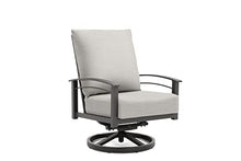 Winston Stanford Cushion High Back Swivel Rocker Lounge Chair Weathered Teak