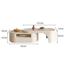 Side End Table Adjustable Coffee Table, Multifunctional Modern Dining Table for Living Room, Expandable Space-Saving Tea Table, Home Furniture Accent Coffee Table for Living Room Bedroom Office
