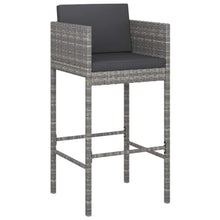 KDVXBCQJH 5 Piece Patio Bar Set with Cushions Outdoor PE Rattan Gray