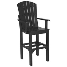 Furniture Barn USA Set of 4 Poly Lumber Bar Height Adirondack Arm Chairs Black