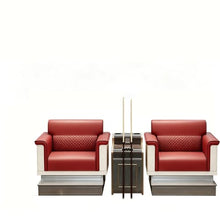 RFBXZPTADNU Billiard Spectator Viewing Sofa, Commercial Pool Chair with Charging Side Table & Metal Footrest(A,1)
