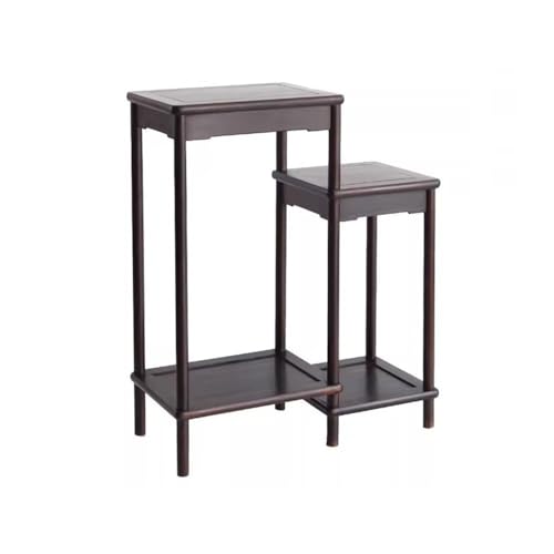 LUYOUBOZHU Vase Stand Indoor Living Room Chinese Flower Rack, Redwood High Low Combination Bonsai Base