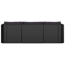 Xolmizyn 10 Piece Outdoor Patio Lounge Set, Modular PE Rattan Sofa Furniture with Tempered Glass Coffee Tables and Thick Cushions for Garden Backyard Porch, Black