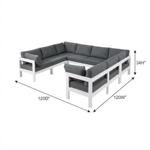 Outdoor Escape Gray Fabric Outdoor Patio Modular Sectional, Weather-Resistant Upholstery, Cushioned Seating, Durable Frame for Garden Outdoor Living