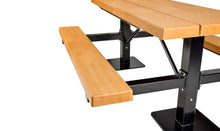 Barco Products BarcoBoard 6 Ft Double Pedestal Picnic Table, Cedar - Commercial Outdoor Surface Mount Table, Powder-Coated Steel Frame, Open Underneath, 50-Year Board Warranty