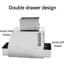 ERoomQ Electric Bird Feed Blown Shell Splitter,Stainless Steel Grain Separator,with Double Drawers and Double Deflectors,for Millet,Miscellaneous Grains