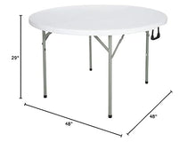 PRO&Family 10 Pack! 48" Round Heavy-Duty Granite White Plastic Bi-Folding Table. Folding Desk Bar Table Coffee Table Folding Camping Table Outdoor Bar Portable Table Foldable Table Bistro Table