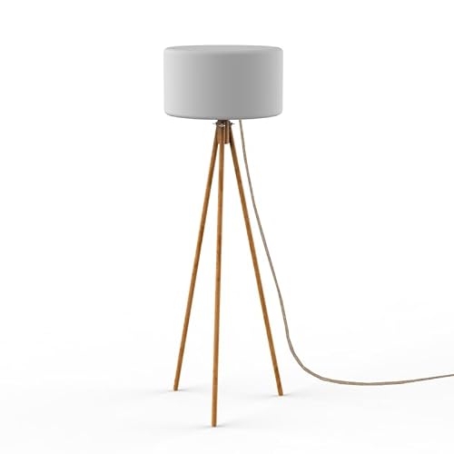 newgarden Tripod Floor Lamp 55 Inch with Wooden Legs, Rechargeable LED Outdoor Lamp with Remote Control – Chloe Modern Patio Lamp