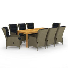 WDGJJFECNMUEHI Patio Furniture Set sectional Outdoor furniture9 Piece Patio Dining Set BrownSuitable for Gardens, patios, and terraces.