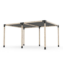 TOJAGRID Double Pergola Kit with 2 Shade Sails for 4x4 Wood Posts 12x16 Black