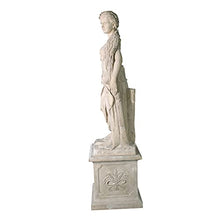Design Toscano Summer Woman of the Four Seasons Garden Statue with Plinth 87 inch Ancient Ivory