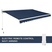Diensweek Patio Awning Retractable 15'x10', Fully Assembled Motorized Electric Commercial Grade - Quality 100% Dope-dyed Acrylic Window Door Sunshade Shelter - Deck Canopy Balcony (15'x10', Navy Blue)