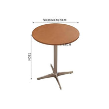 JOSOGO Wood Top Bistro Table, Round/Square with Metal Pedestal Base, Sturdy Space-Saving, Multipurpose Table for Kitchen, Cafe, Balcony Home(C,60cm)