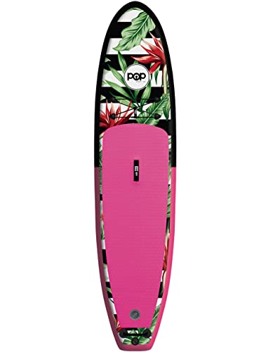 POP BOARD CO. Royal Hawaiian Inflatable Stand-Up Paddleboard Pink/Black 10ft 6in