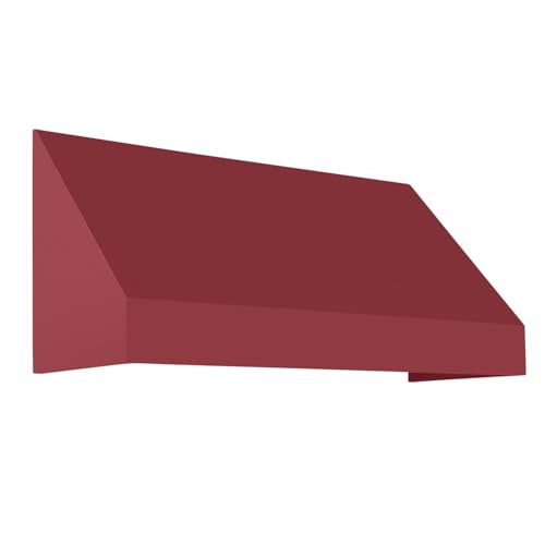 Awntech 10' New Yorker (124.5"-24"-42") Fixed Awning with Rigid Valance, Burgundy