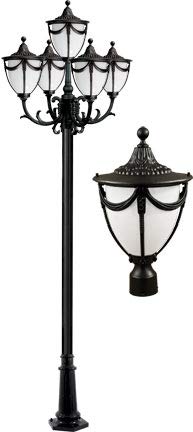 DABMAR LIGHTING Rachel Post Five Light Fixture Black 120V