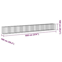 KKgypkn Gabion Basket with Cover 374"x39.4"x39.4" Galvanized Iron