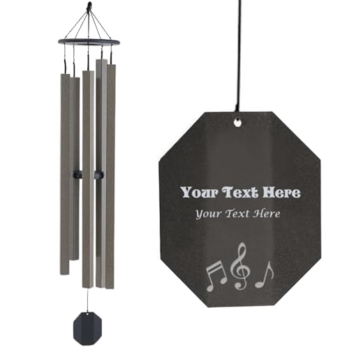 Lambright Chimes Country Music 62" Tall Mocha Personalized Wind Chime, Gift for Memorial Sympathy Loss Celebration - Amish Made in America