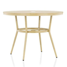 Furniture of America Devey 40" W Aluminum Round Patio Bistro Table Natural Tone