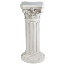 Design Toscano Athena Corinthian Furniture Pedestal Column Plant Stand, 16 Inches Wide, 16 Inches Deep, 33 Inches High, Handcast Polyresin, Antique Stone Finish