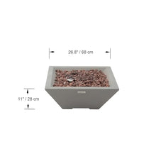 AMS 27" Square Concrete Natural Gas Fire Pit Table (Light Gray, Table only)