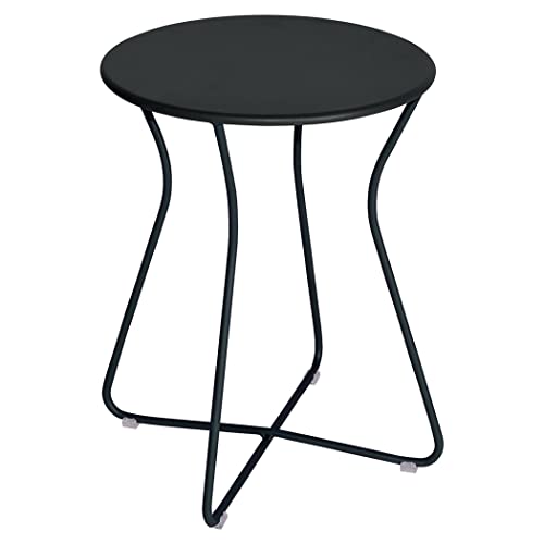Fermob Cocotte Stool - Modern 18" High Backless Steel Stool with Round Seat - Indoor/Outdoor Use in Anthracite
