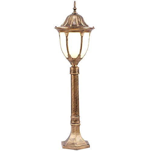 ZQHQYNQDFY Lamp Post Lights Outdoor, Creative Garden Lamp E27 Retro Street Light European Tradital s Pathway Lamp Metal Pillar Aluminum Outdoor Lighting for Courard & Park Detive Outdoor Lights