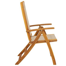 Xolmizyn Set of 8 Folding Garden Chairs, Solid Acacia Wood Outdoor Dining Chairs with Adjustable Backrests, Foldable Patio Seating for Balcony and Terrace