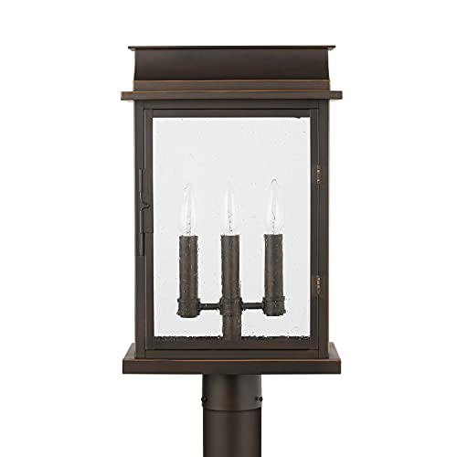 Capital Lighting 936832OZ Bolton Outdoor Post/Pier Mount, 3-Light 180 Total Watts, 20" H x 12" W, Oiled Bronze