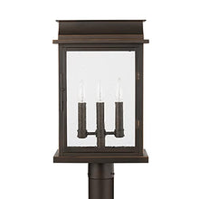 Capital Lighting 936832OZ Bolton Outdoor Post/Pier Mount, 3-Light 180 Total Watts, 20" H x 12" W, Oiled Bronze