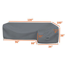 Covers & all Patio Sectional Sofa Cover 12 Oz - 100% Waterproof & Weather Resistant PVC Coated 100" x 130" x 38" x 34" L Shape Sofa Cover for Indoor / Outdoor (Right Side, Grey)