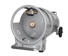 Flame King 40LB Empty Propane Tank with Wheels, Horizontal & Vertical LP Cylinder with Built-in Gauge for Fire Tables, Fire Pits, Patio Heaters, Barbeques, Lunch Trucks, Weed Torches & Truck Campers