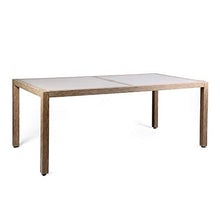 Armen Living Sienna Outdoor Eucalyptus Dining Table with Grey Teak Finish and Concrete Top