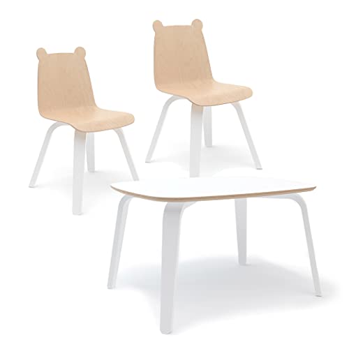 OEUF Bear Play Chairs and Table Set Birch