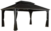 Sojag Messina Hard Top Sun Shelter, 12' by 16', Charcoal