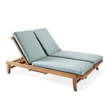 TeakStation Outdoor Sunbrela Fabric Custom Made Cushions for Giva Double Chaise Lounger - Cushions Only #TSCHGV2CS