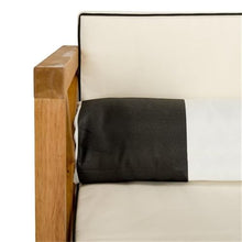 Safavieh PAT7031A Collection Nunzio Teak and White and Navy 4 Pc Accent Pillows Outdoor Set