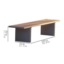 tanyunji001 Garden Benches Backless Wooden Bench, Stainless Steel Park Outdoor Chair, for Porch Yard Patio Seat