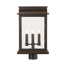 Capital Lighting 936832OZ Bolton Outdoor Post/Pier Mount, 3-Light 180 Total Watts, 20" H x 12" W, Oiled Bronze