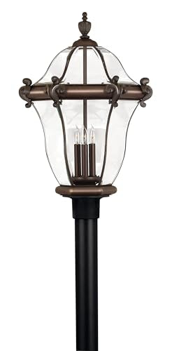 Hinkley San Clemente Collection Traditional Three Light Outdoor Post Top/Pier Mount Copper Bronze