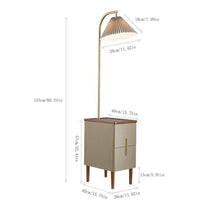 ZHONGCHENGWU Floor Lamp LED Side Table Lamp Combo，Modern Bedside & End Table with Reading Light for Bedroom, Living Room(Gray)