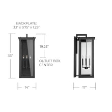 Capital Lighting Fixture Company Hunt Urban/Industrial Outdoor Wall Lantern 4-Light Clear Glass Black