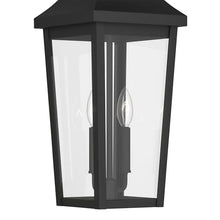 Kichler 24.75 Inch Cleary 2 Light Outdoor Modern Traditional Pendant Light, with Clear Glass in Textured Black, Waterproof Aluminum, (24.75" H x 8.5" W), 59198BKT